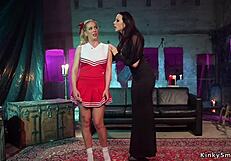 after the party, lezdom takes control with anal fucking