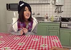 Petite japanese step-sister gives virgin step-brother his first blowjob in uncensored jav porn