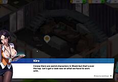 Maid servant with big tits gets horny in the game.