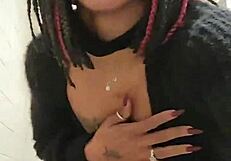 Masturbating in store, peeing, flashing tits!