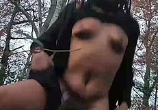 Masturbating in store, peeing, flashing tits!