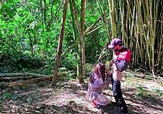 Teen babe skips school for outdoor blowjob in forest