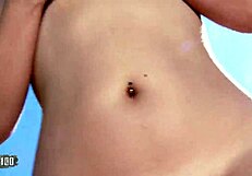 Chubby Little 18+ Redhead Mey Max Slowly Removes Clothes By The Pool