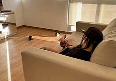 My stepmother catches me masturbating and takes my virginity