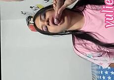 horny stepmother seduces her stepson and swallows all his cum in real homemade