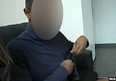 Friend catches us in bisexual group fucking with beautiful girl taking double penetration