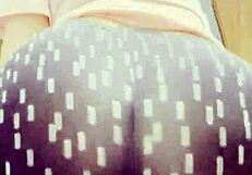 Sexy Ass In Leggings Contrasts With Big Natural Tits Tease