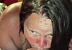 milf feels intense pleasure while sucking cock and cumming