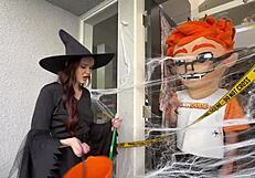 Chloe Foxxe Rides Broomstick For Magical Cumshot! Intense Halloween Wand Action!