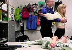 oh wow, hottie steals dildo and gets big dick in back office 😏