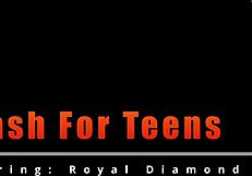 Cash for Teen 18+ Backstage, Royal Diamond Spreading Natural Tits in Latex Gloves