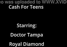 Cash for Teen 18+ Backstage, Royal Diamond Spreading Natural Tits in Latex Gloves