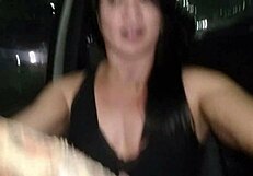 Amateur brunette doggystyled in cinema reopening