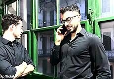 The real estate agent takes 3 cocks at work double penetration and a destroyed ass