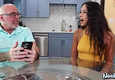 Luxe La Fox fucks her mom's man passionately