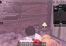 rough doggystyle fucking bends her over deep in the roblox condo while she deepthroats eagerly