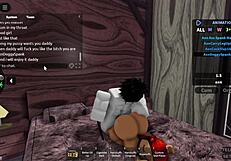 rough doggystyle fucking bends her over deep in the roblox condo while she deepthroats eagerly