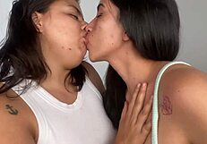 Lesbian girls kissing and then sucking asshole