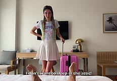 Stepsister Forgets Panties in Shared Bed