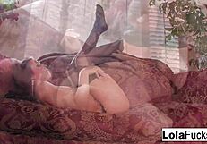 Lola Foxx says, Watch my bubble butt as I play with my tight wet pussy all alone.