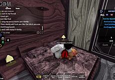 rough doggystyle fucking bends her over deep in the roblox condo while she deepthroats eagerly