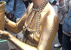 Nude Show with Slipping Costume Exposing Nipples