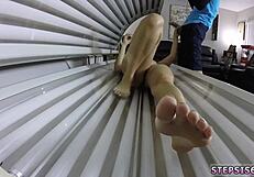 Czech teen sucks stepbro's cock intensely