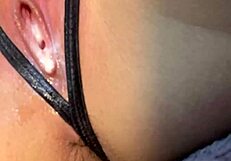 petite girl plays with dildo after cleaning