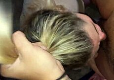 Blonde Performs Deepthroat and Swallows Cum Expertly