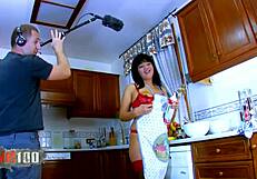 Asian milf endures intense ass and pussy action in the kitchen