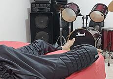 man masturbates his big cock in front of the camera