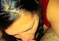 Intense quick sloppy blowjob with deepthroat action