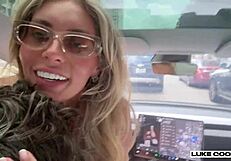 english slut bonnie blue picked up and fucked while car drives itself