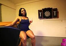 Petite black teen blumere fucked on pool table by green eye stud