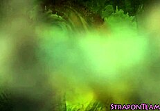 Mistresses pound with strapon, she commands.