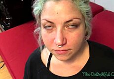 Tattooed Babe With Big Natural Tits Swallows Pee To Pay Debts In Rough Bdsm Scene