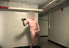 public stroking and cum almost caught?