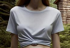 Girls Relax In Underwear At Woods Cabin