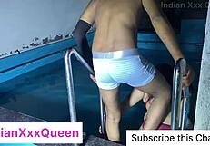 Stepsister says, 'Enjoy my big ass in doggy at the pool.'