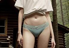 Girls Relax In Underwear At Woods Cabin