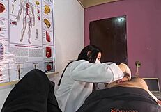 Unexpected erection surprises nurse during hospital foreplay and rough fucking