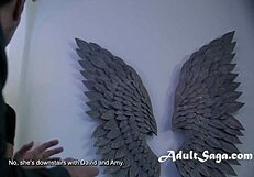 Step mom possessed by demonic affliction in taboo threesome breaking family