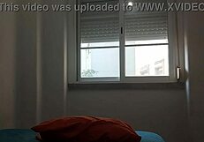 Amateur Guy With Big Dick Fucks Sexy Girlfriend In Bed After She Traveled