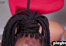 Glamorous big ass black teen poses amazingly