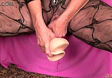 Mature masturbates with huge dildo in raw solo scenes!