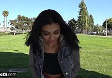 amateur teen 18+ kara faux gets oiled up and cream filled in public massage