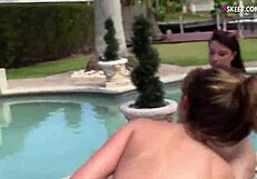 Feeling the passion in a lovely teen threesome outdoors