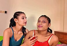 Two Hot Babes Share Cock In Threesome