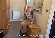 I share a bed with my shy arab stepmother in a hotel