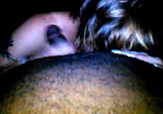 white woman enjoys sucking big black cock